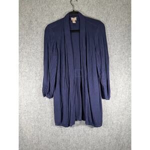 Chico's Sweater‎ Women 1 Medium Long Sleeve Blue Lightweight Cardigan Neutral